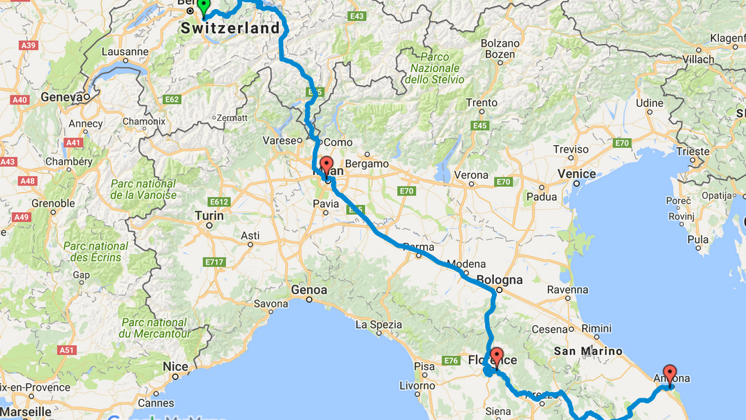 Swiss Italy Map
